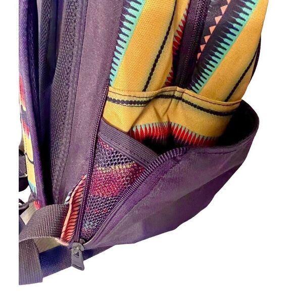 Roxy Bohemian Aztec Print Colorful Multi-Pocket Laptop Compartment Back - Picture 4 of 16